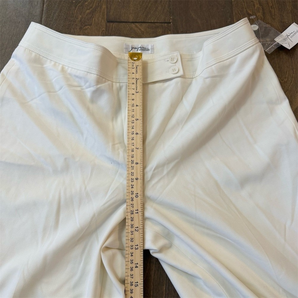 Josephine Essentials Dress Pants Womens Size 16 Ivory Straight‎ Leg Stretch